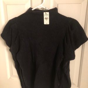 Express black ruffle sleeve sweater